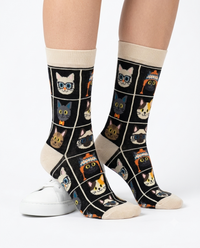 Cat Styles Cream Socks Cute Cat