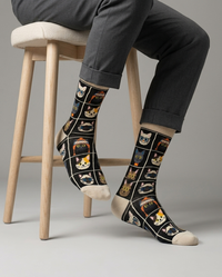 Cat Styles Cream Socks Cute Cat