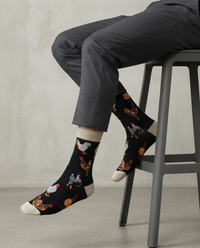 Chicken Black Socks Farmyard Design