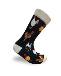 Hühner-Socken Schwarze Farmhof-Design