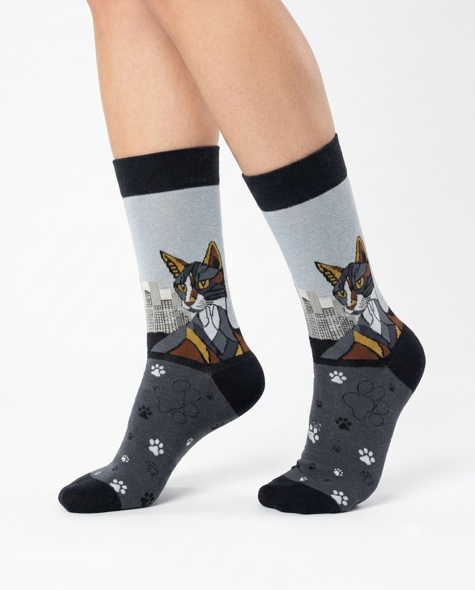 City Cat Socks Urban Animal Edition