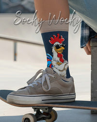 Cool Cock Socks Farm Bird Humor Series