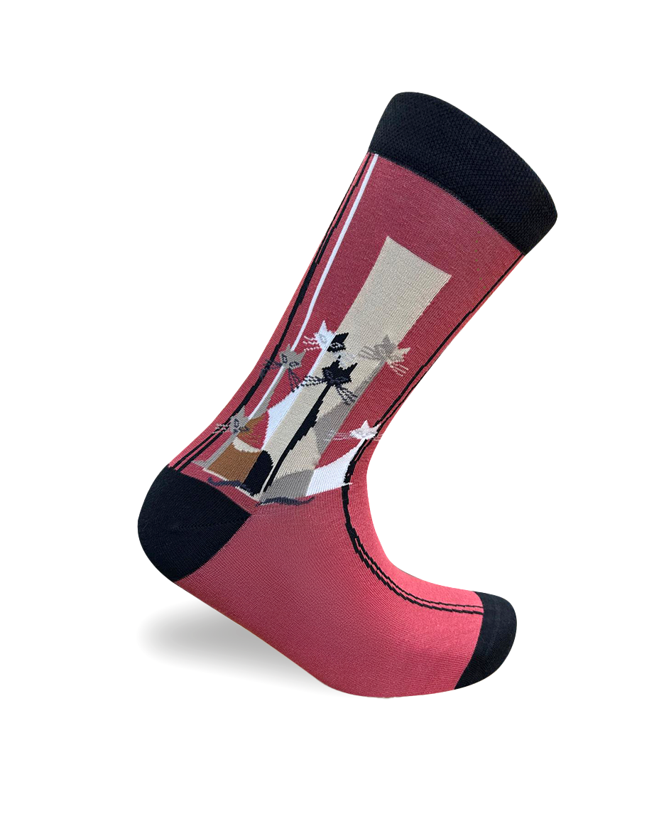 Cubic Cat Socks Geometric Animal Edition