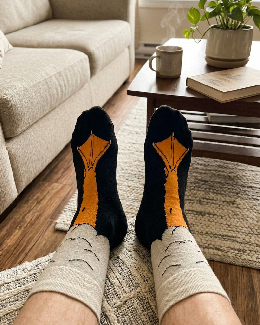 Duck Leg Socks Farm Animal Print