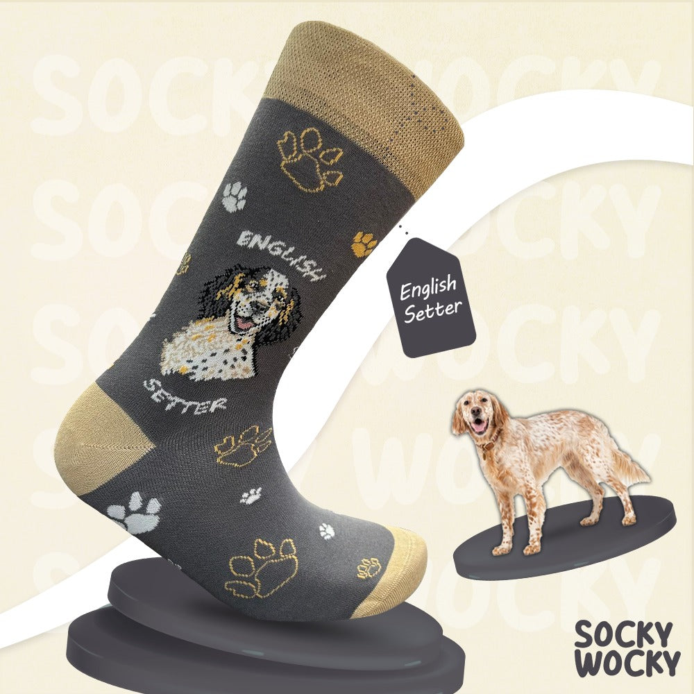 English Setter Socks Dog Funny Cotton