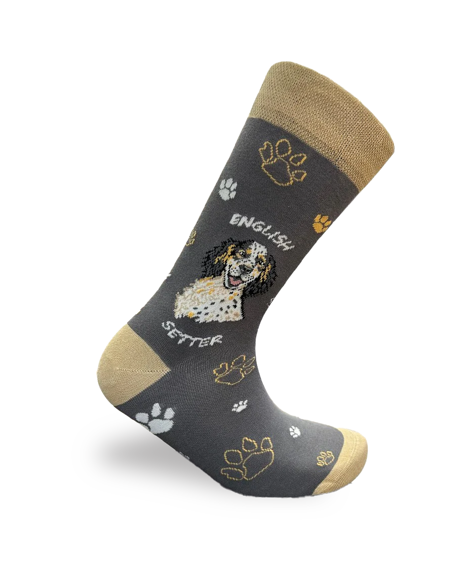 English Setter Socks Dog Funny Cotton