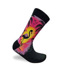 Flamingo Sunset Socks Tropical Funny