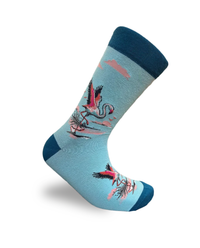 Chaussettes Flamant Turquoise Série Oiseaux Tropicaux