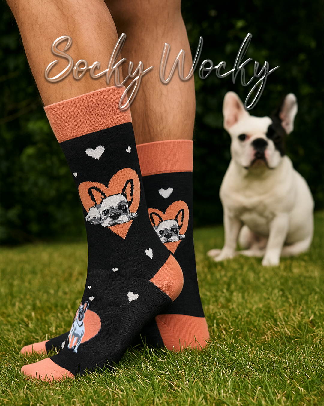 French Bulldog Love Socks Dog Romance Edition