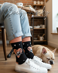 French Bulldog Love Socks Dog Romance Edition