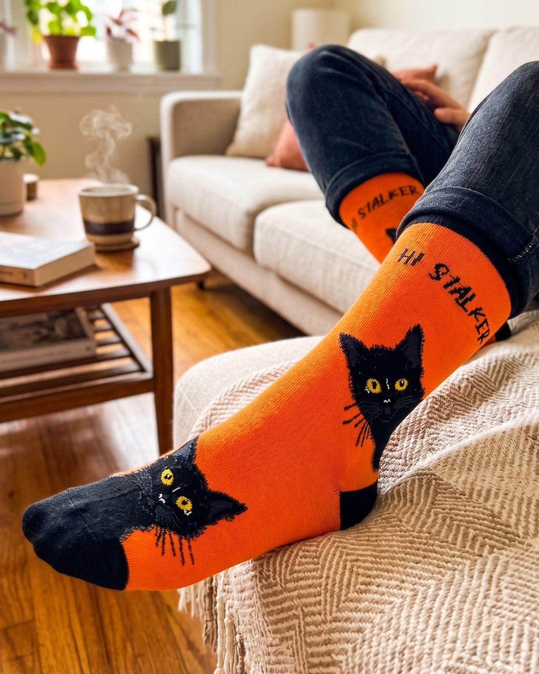 Hi Stalker Socks Mysterious Black Cat Edition