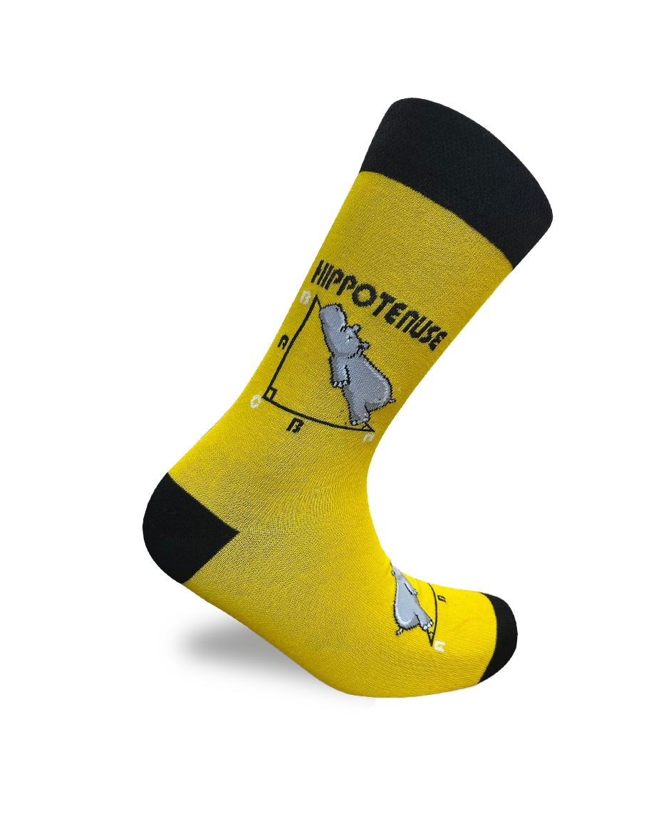 Hippotenuse Yellow Socks Geometric Math Edition