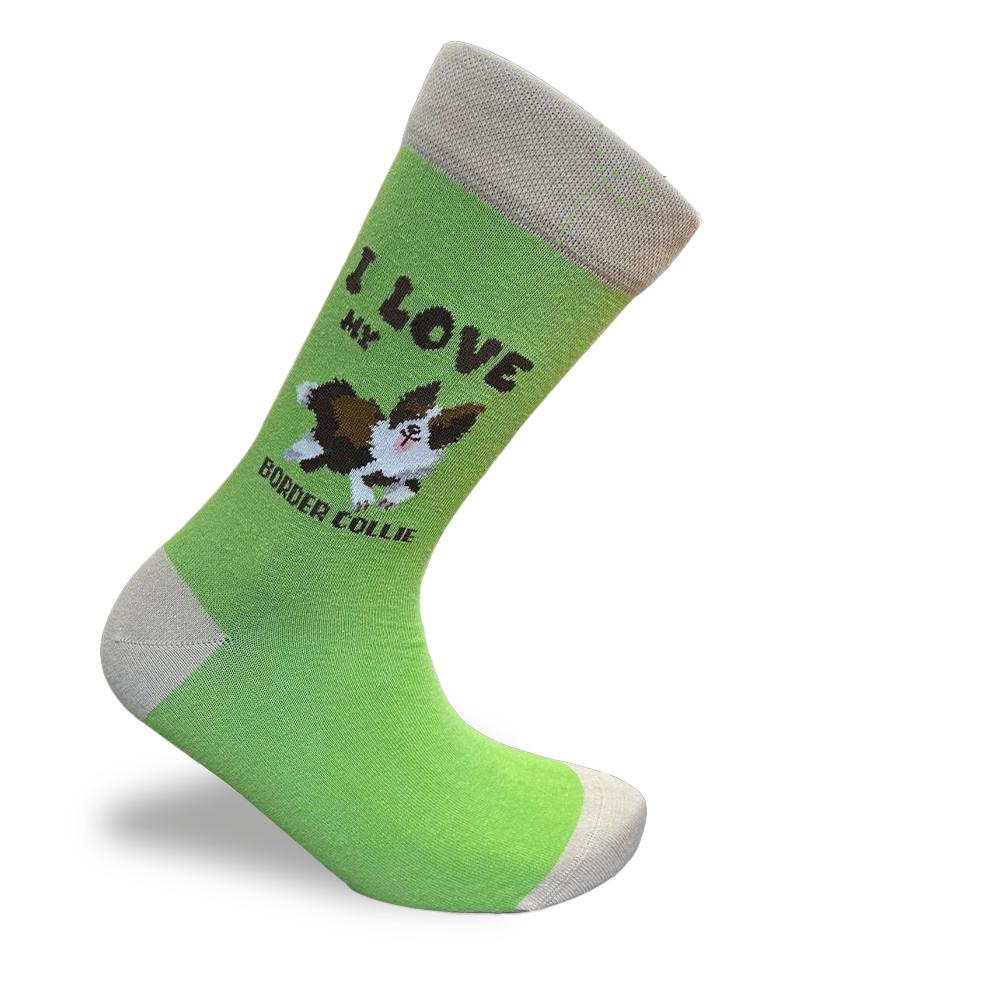 I Love My Border Colie Socks Dog Owner Series