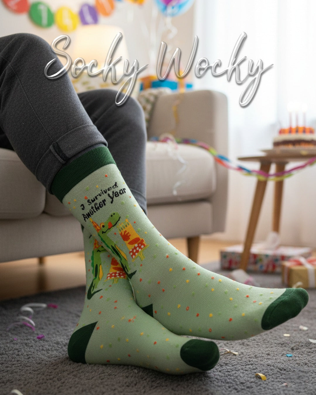 I Survived Another Year Socks Celebration Edition