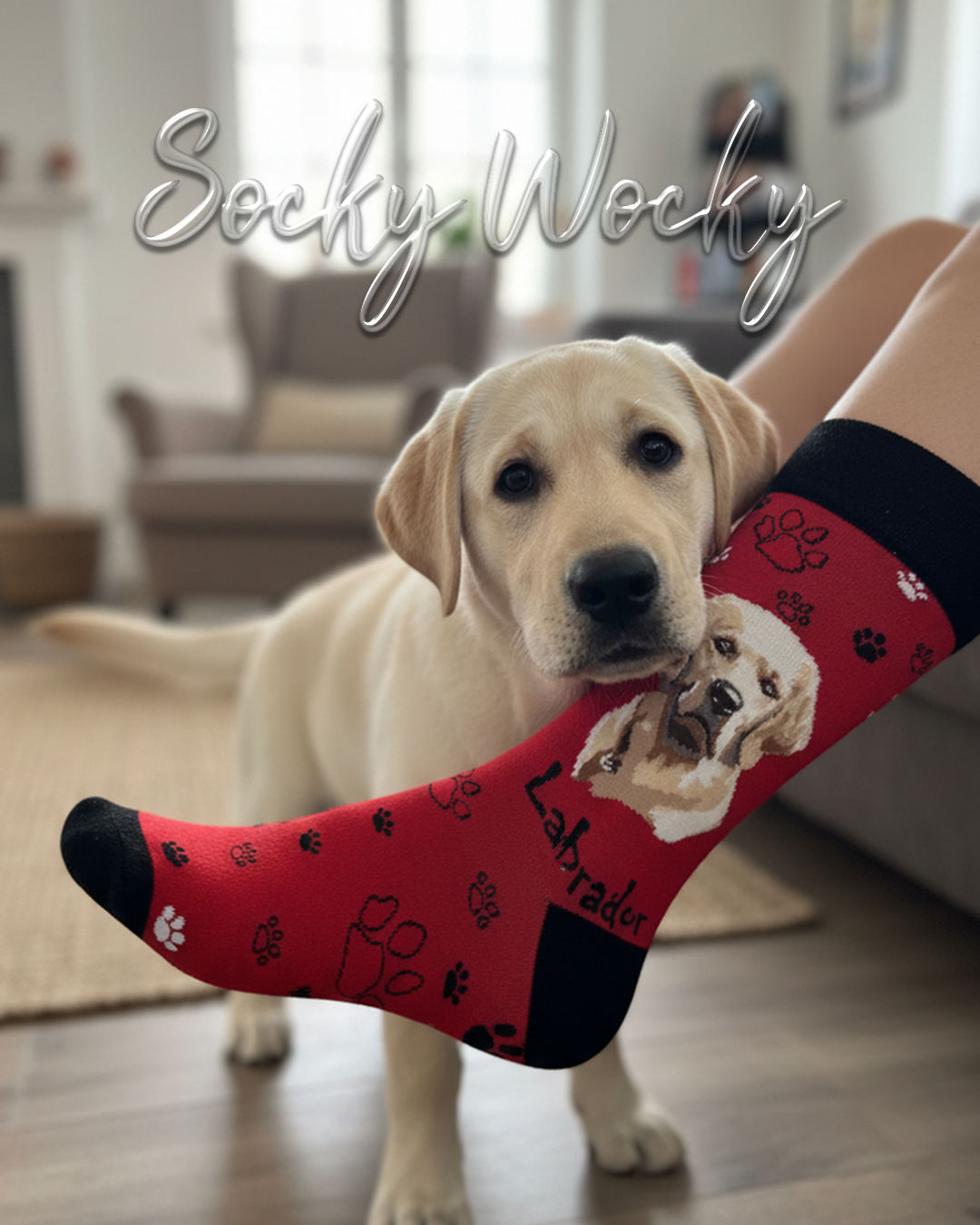 Labrador Cream Socks Dog Breed Series