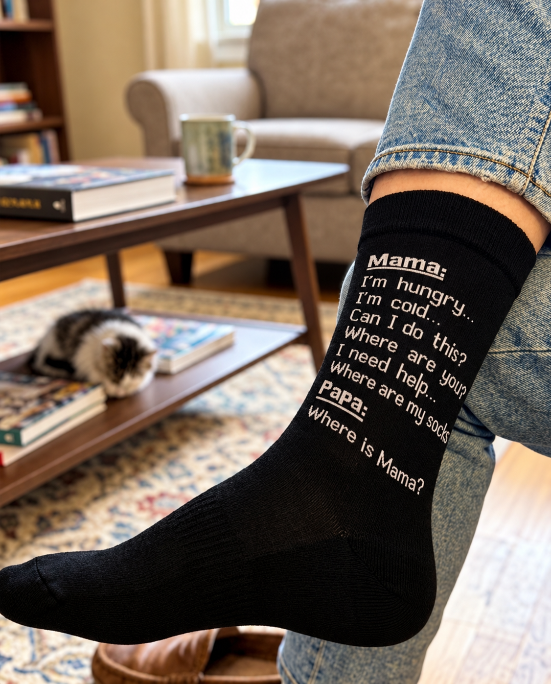 Mama & Papa Quote Socks
