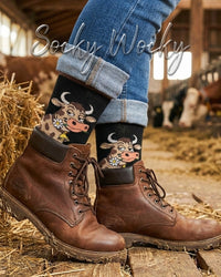 Moo Bella Socks Cow Pattern Series