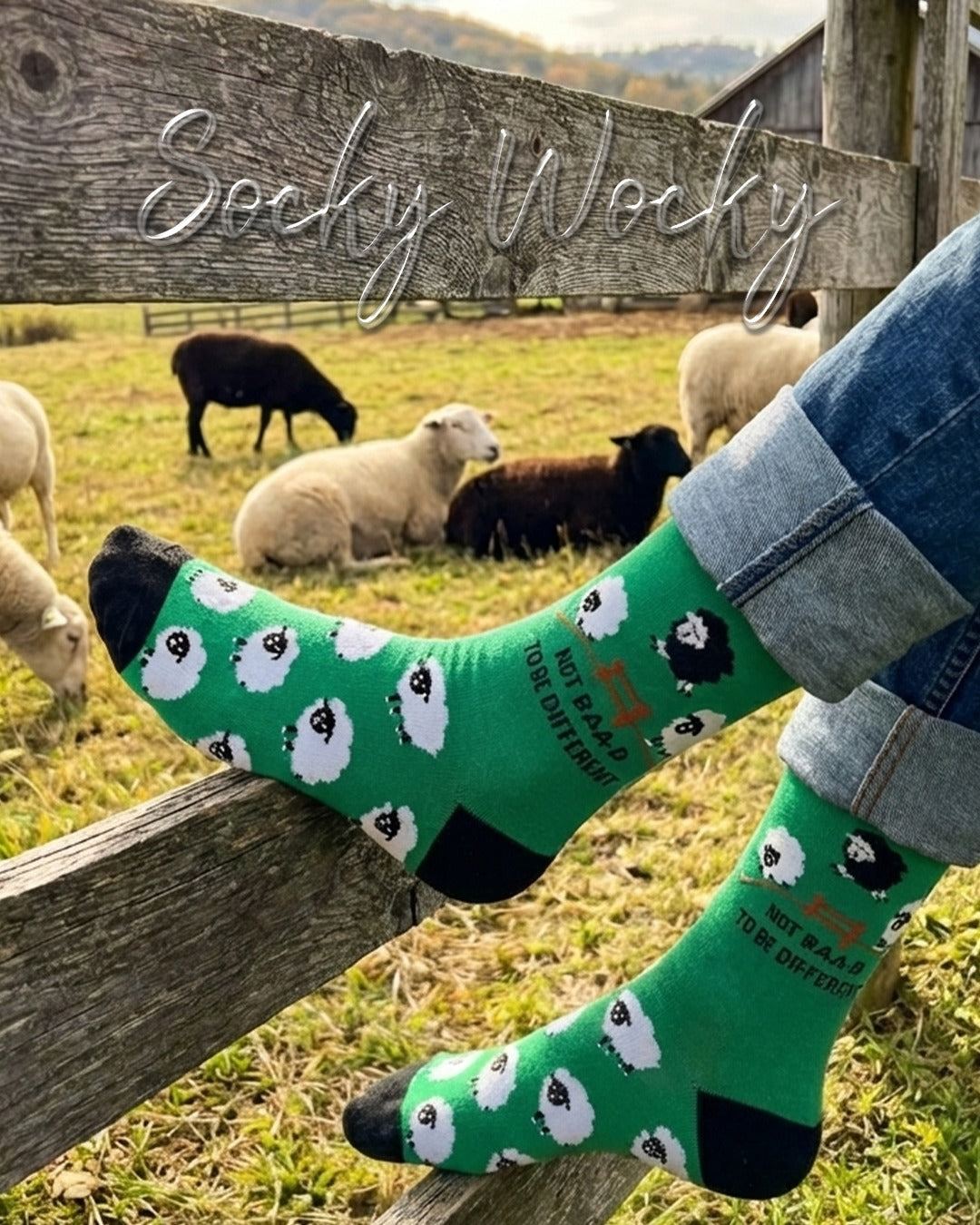 Not Baaa-d To Be Different Socks Sheep Humor Series