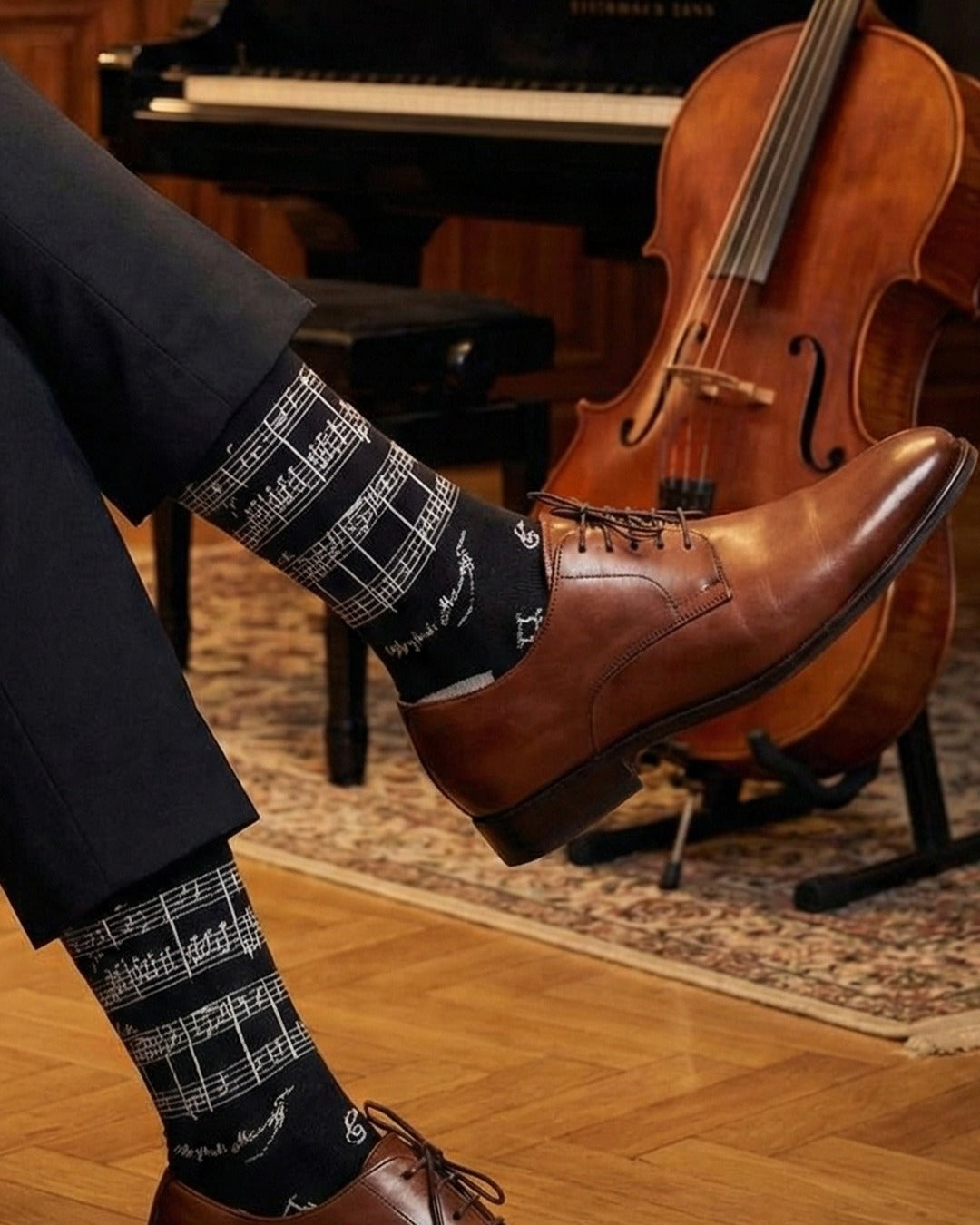 Black Notes Socks Music Inspired Line