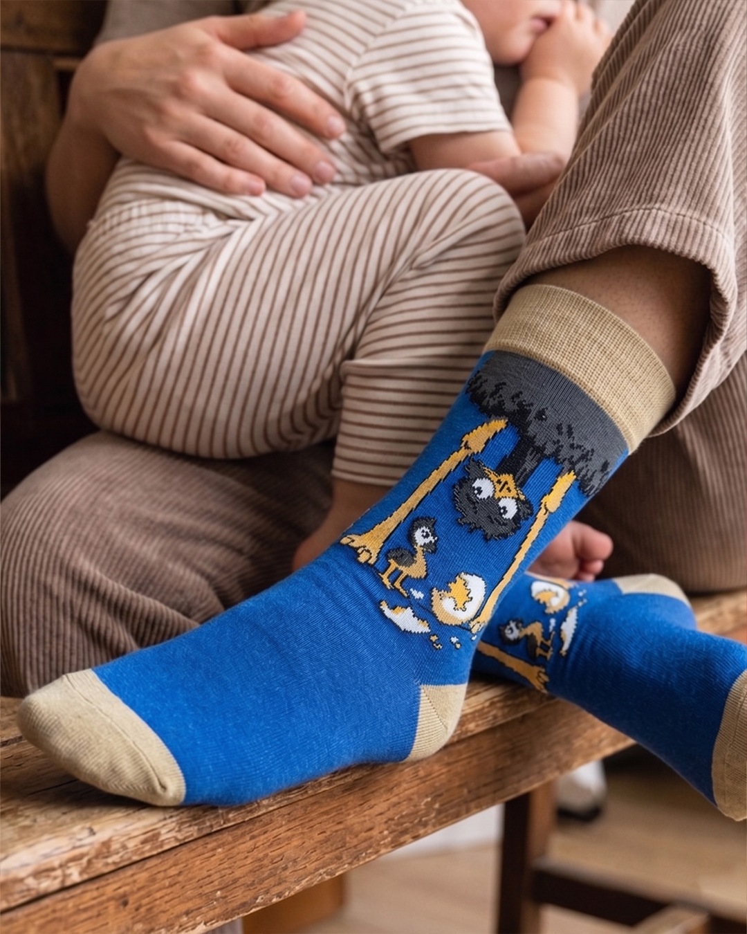 Ostrich Mom Socks Animal Family Series