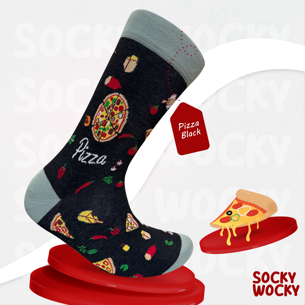 Pizza Black Socks