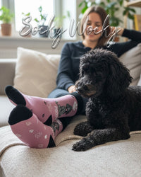 Black Poodle Socks Elegant Dog Series