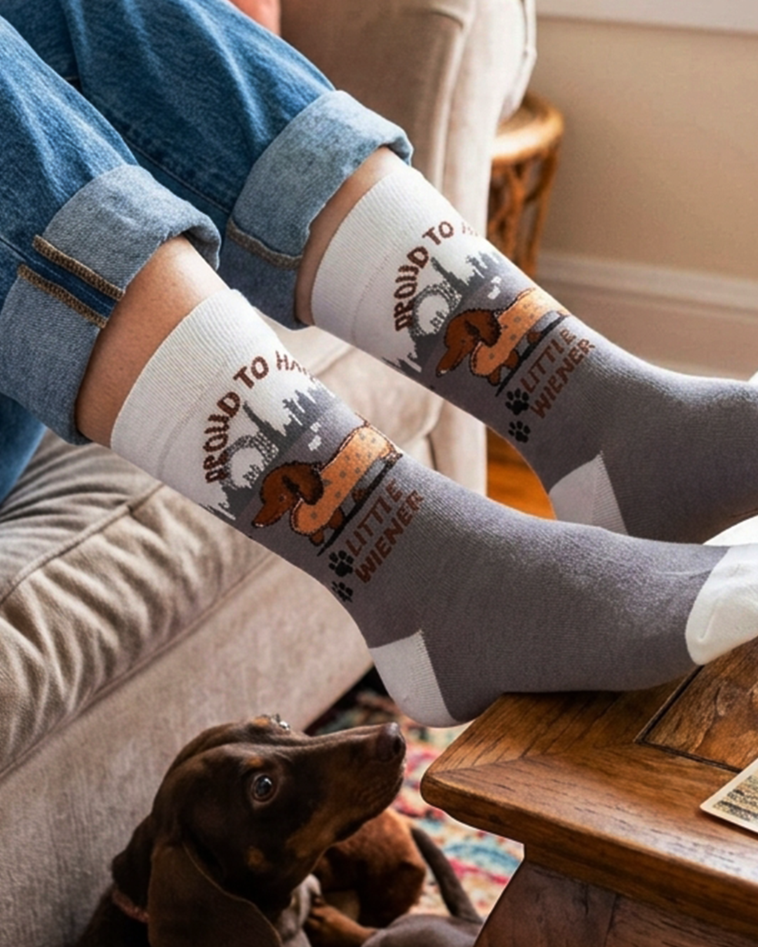 Fière d'avoir un petit chien en chaussettes : édition spéciale amoureux des teckels