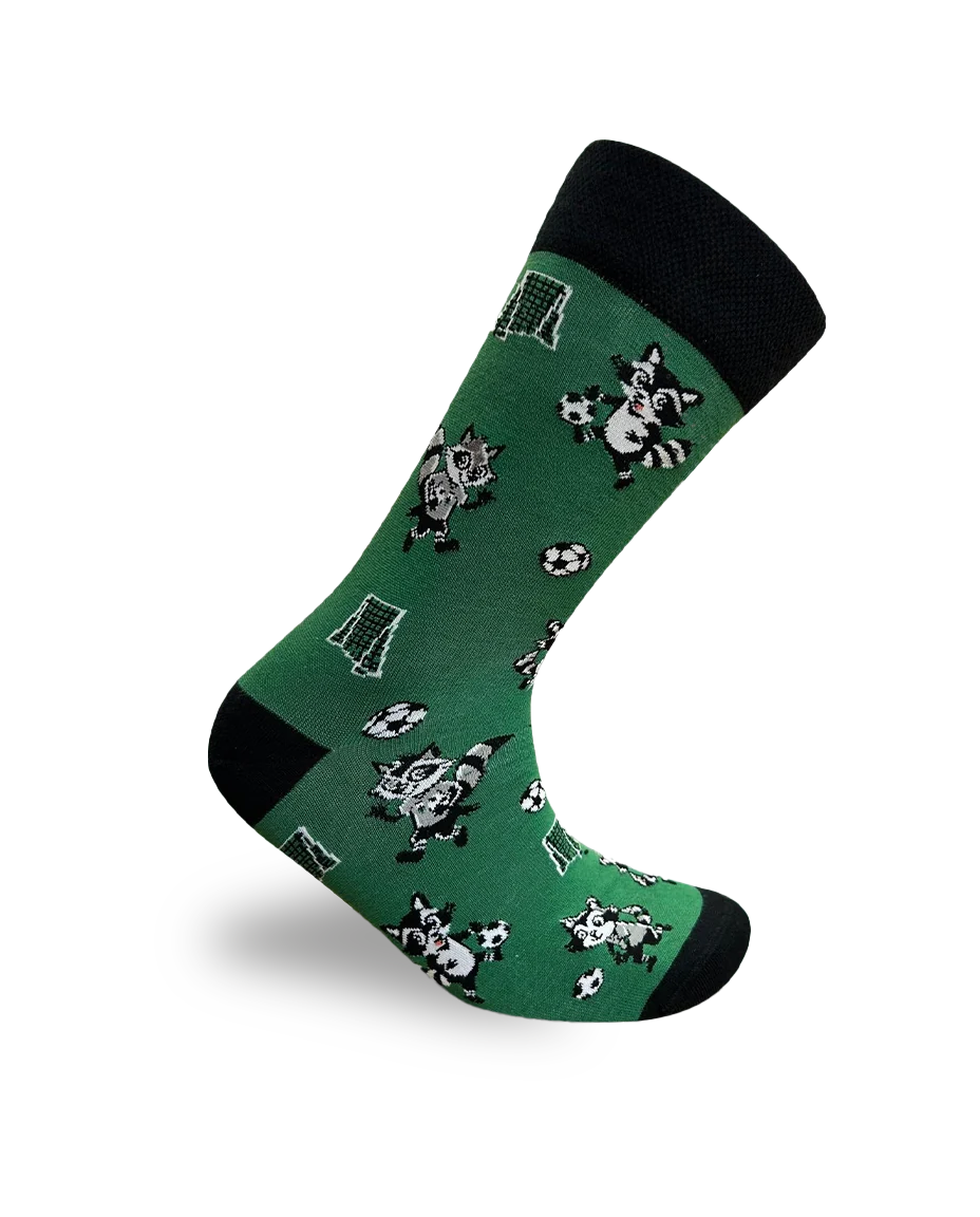 Chaussettes de football raton laveur, édition animaux sportifs