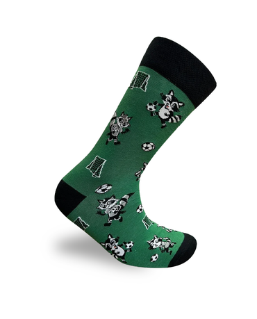 Chaussettes de football raton laveur, édition animaux sportifs
