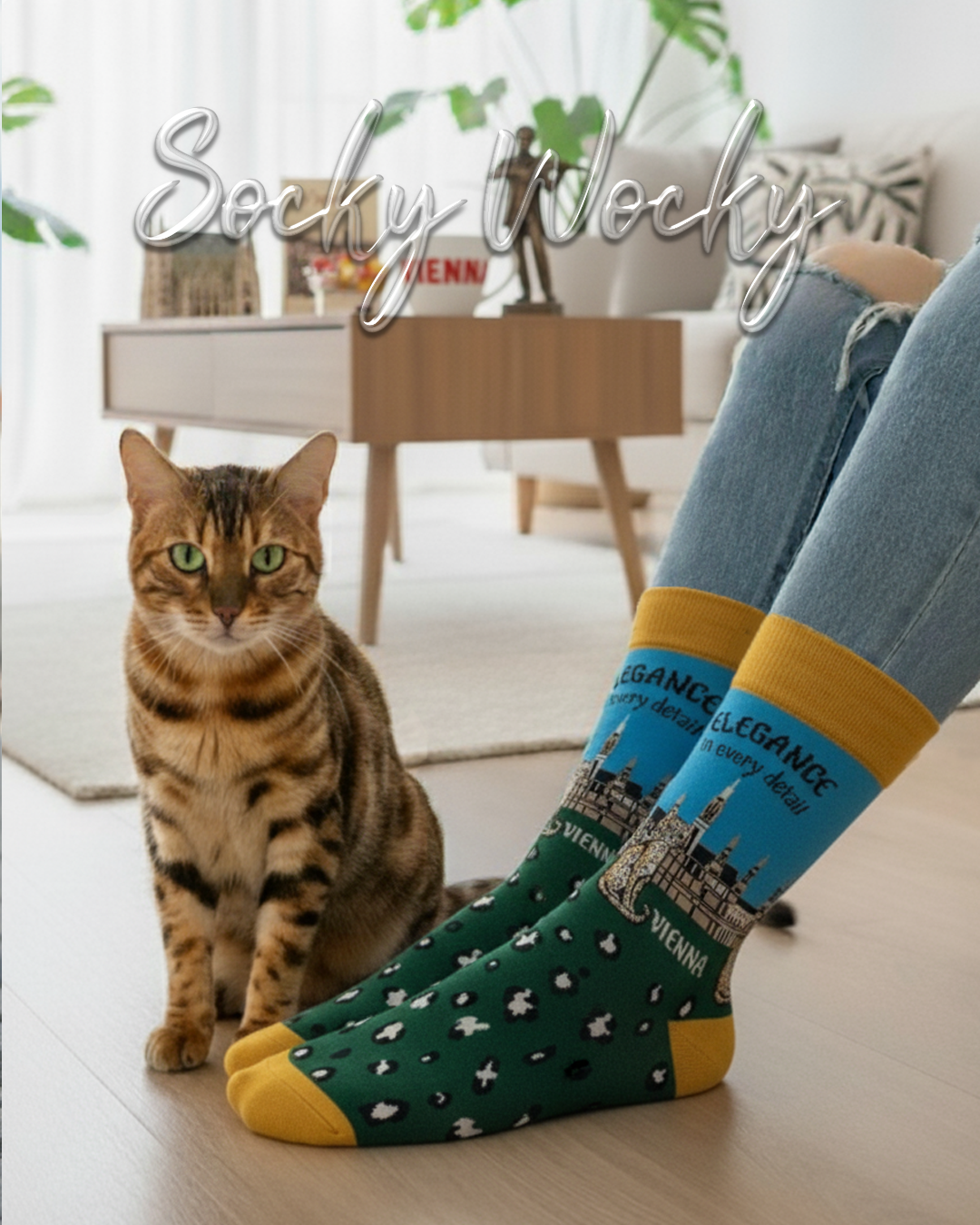 Rathaus Bengal Cat Socks City Cat Edition