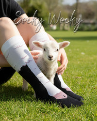 Sheep Leg Socks Farm Animal Print