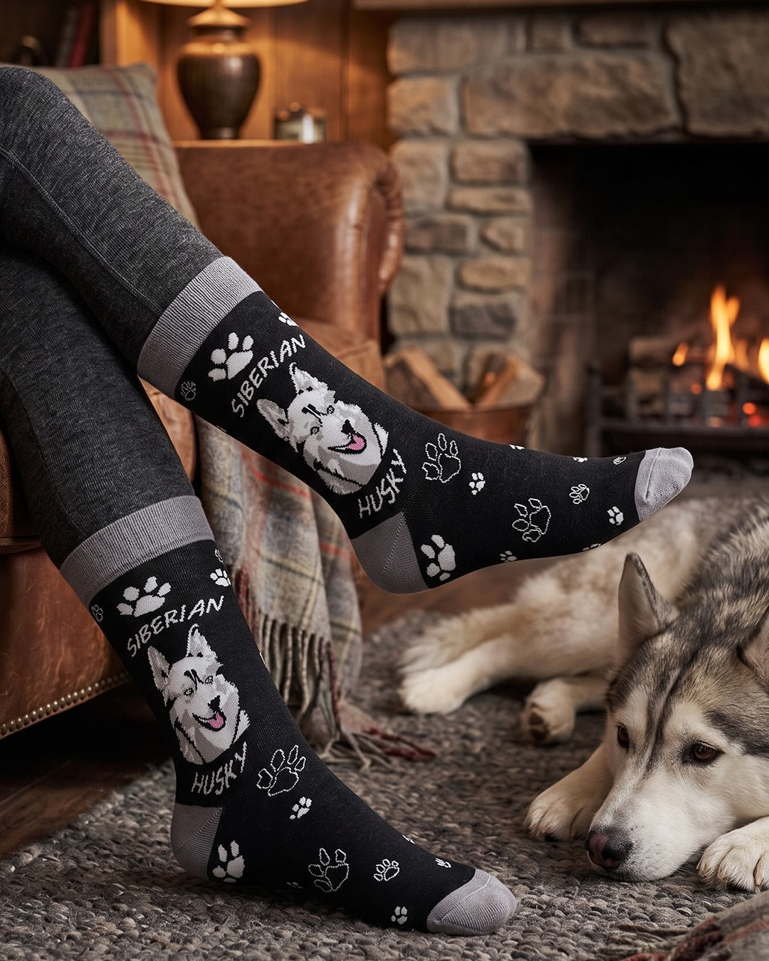 Siberian Husky Socks Arctic Dog Edition
