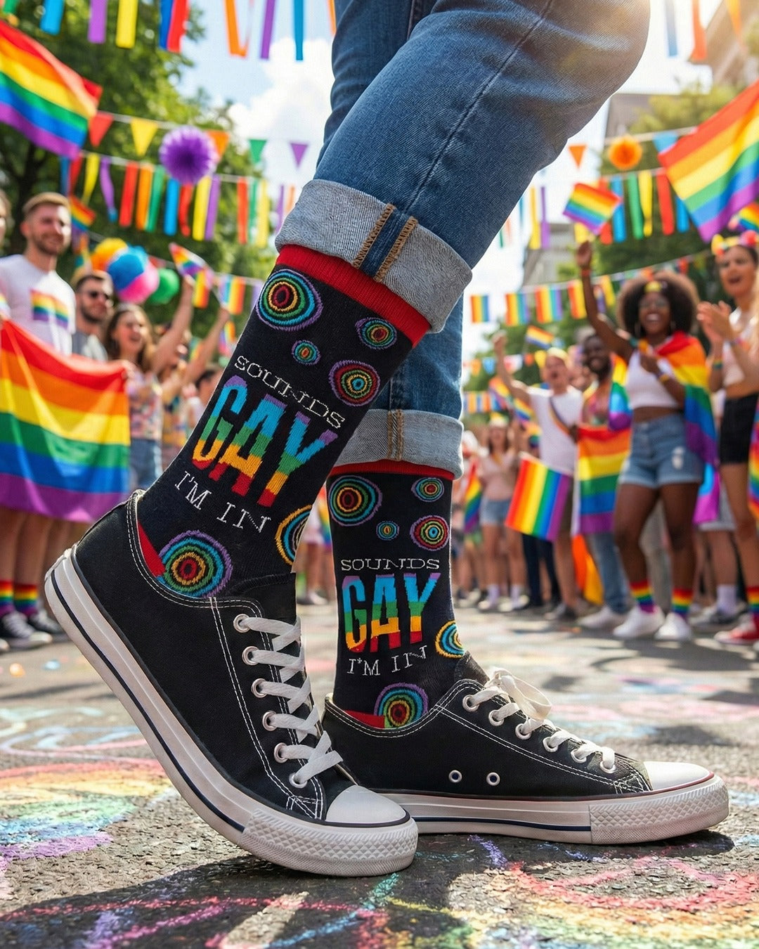 Sounds Gay Socks Black Bold Expression Series