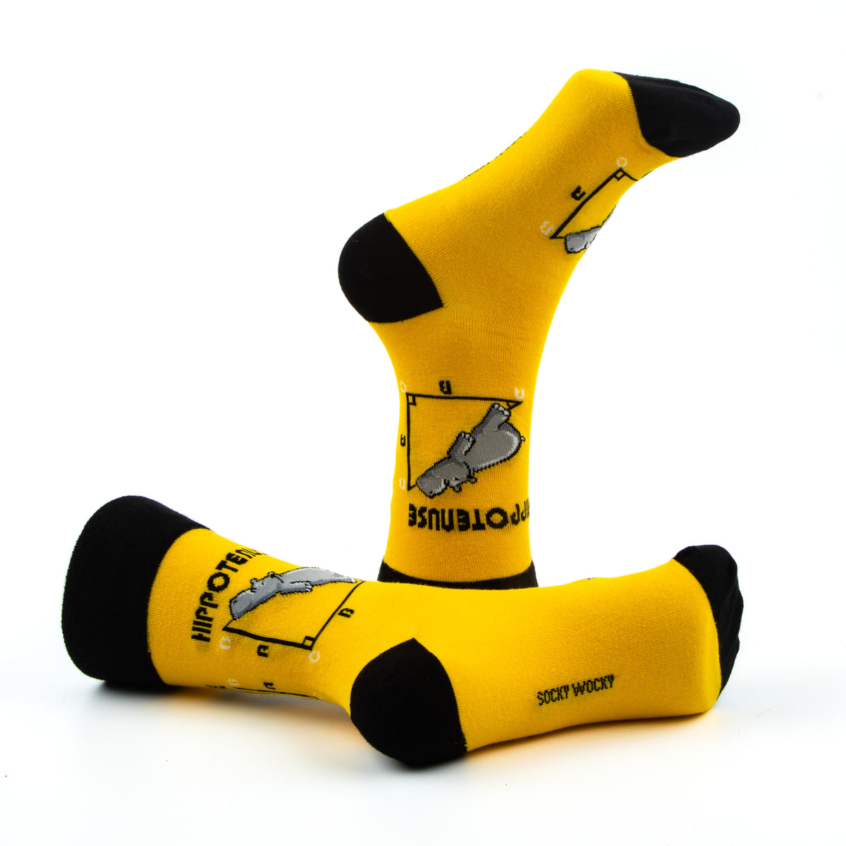 Hippotenuse Yellow Socks Geometric Math Edition