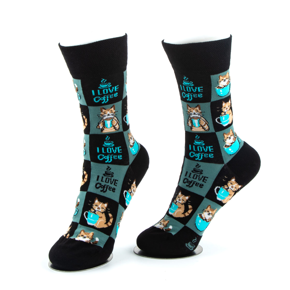 I Love Coffee Socks Coffee & Cat Morning Ritual Series