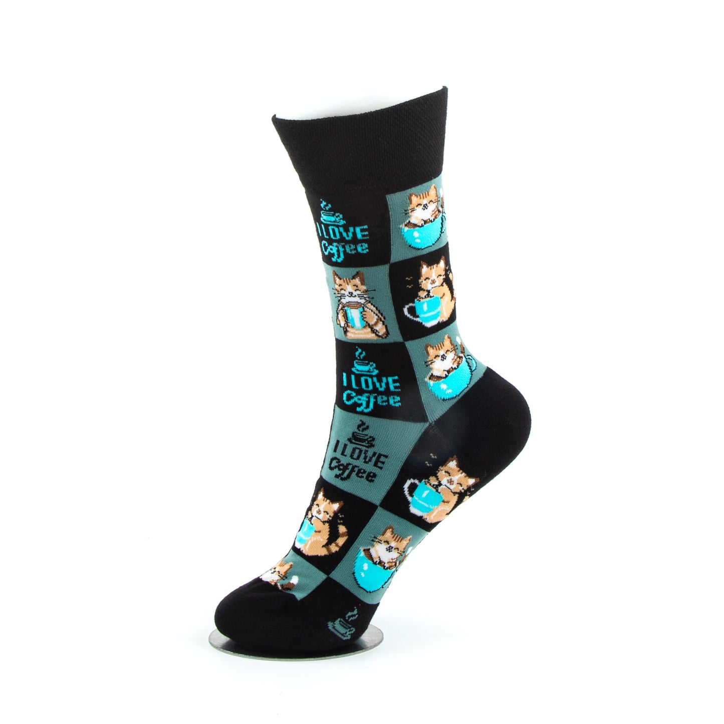 I Love Coffee Socks Coffee & Cat Morning Ritual Series