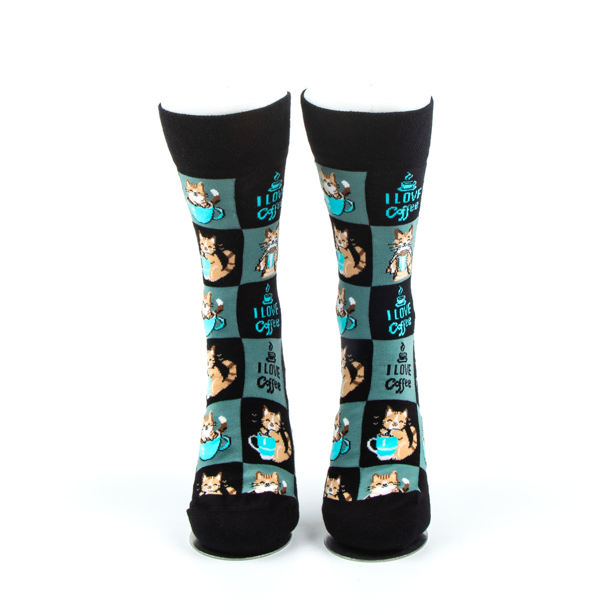 I Love Coffee Socks Coffee & Cat Morning Ritual Series