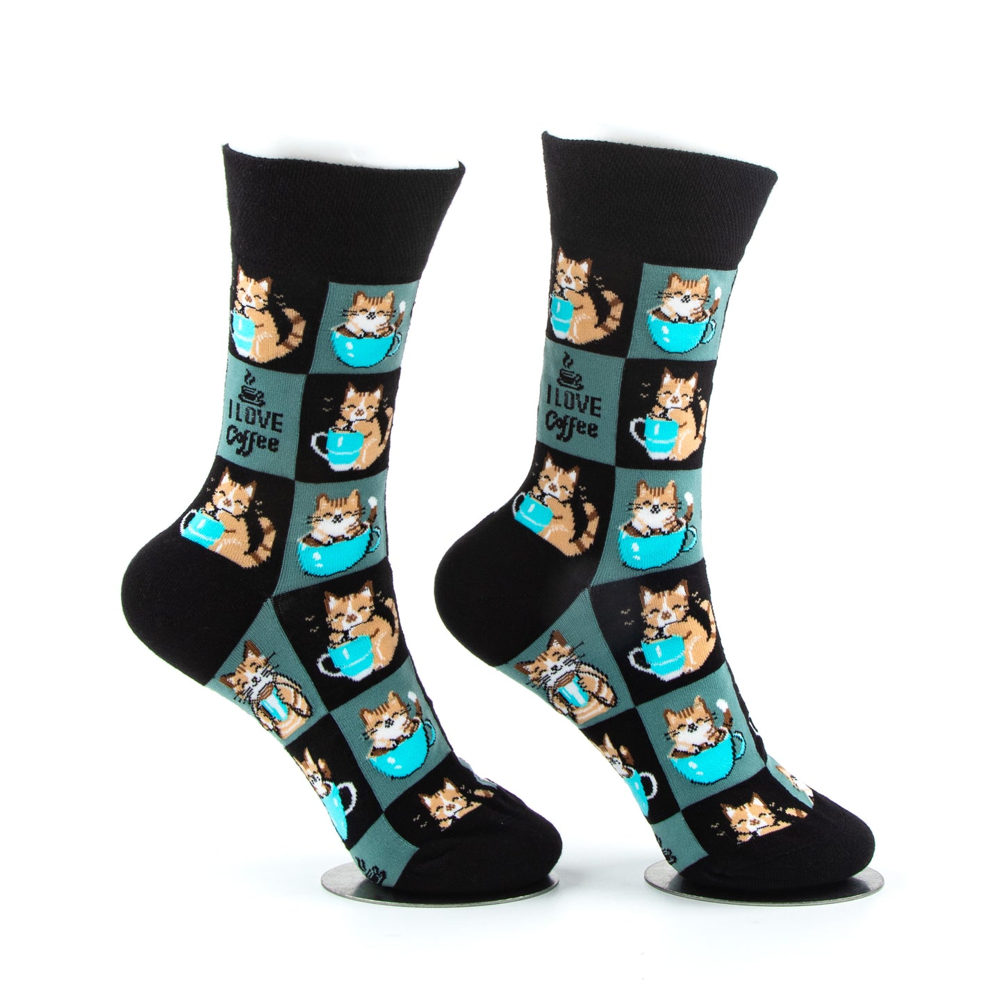 I Love Coffee Socks Coffee & Cat Morning Ritual Series