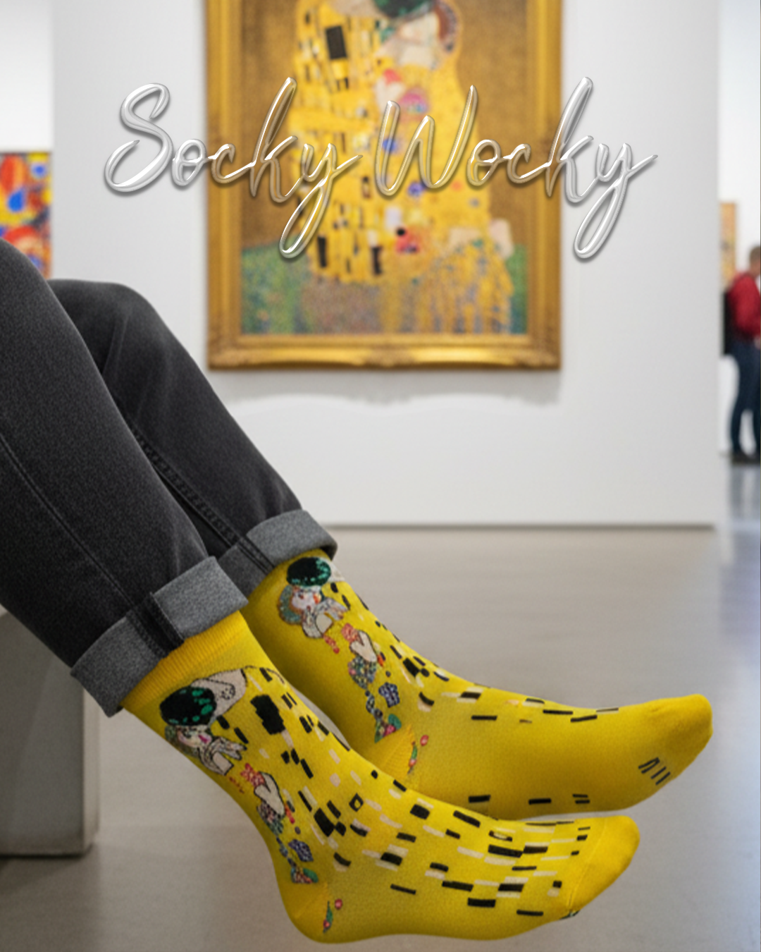 The Kiss Yellow Socks Klimt Art Inspired Series