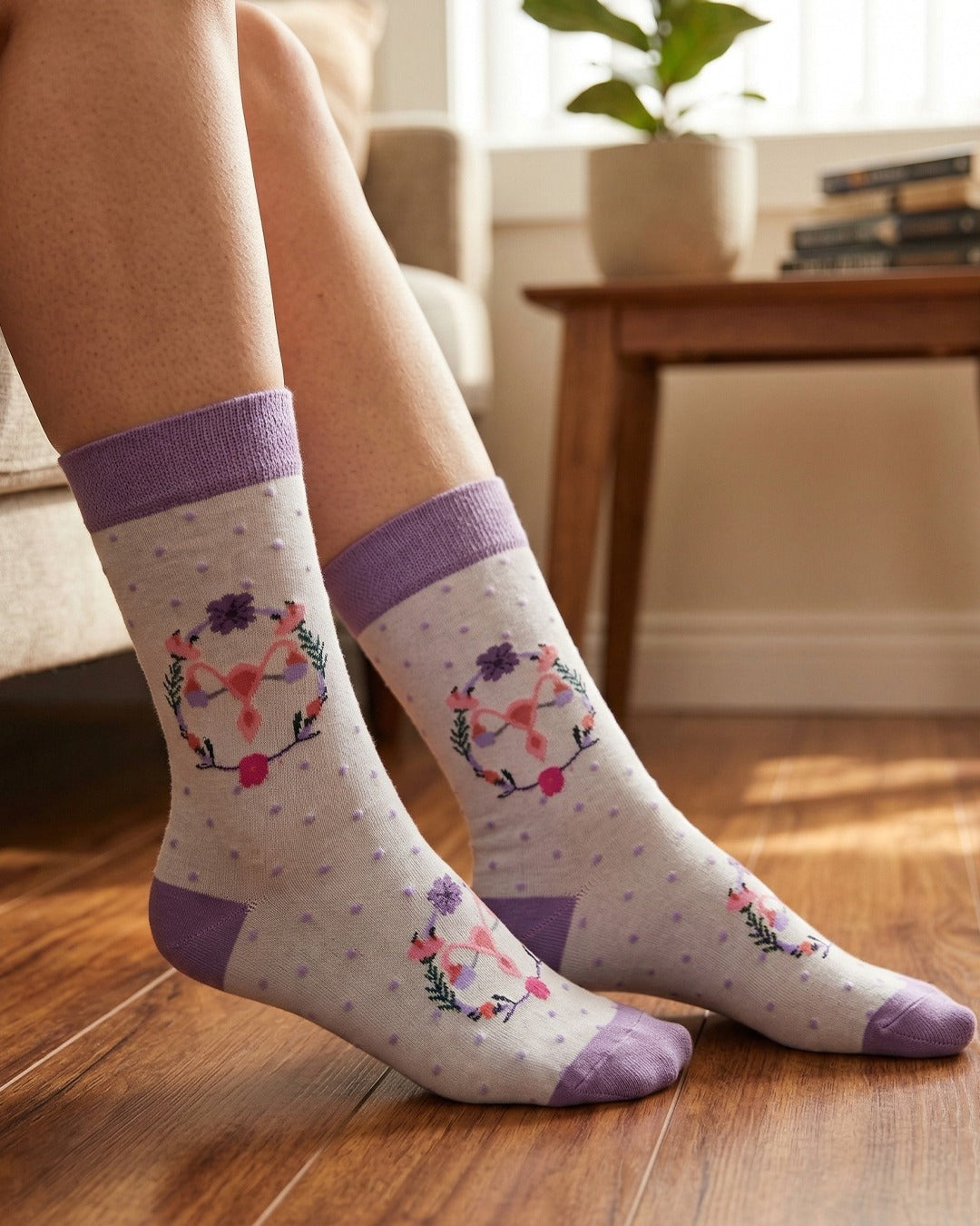 Uterus Purple Socks Feminine Symbol Edition