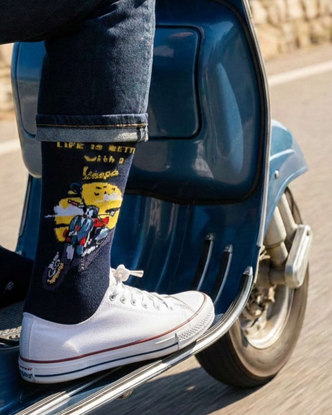 Life is Better With Vespa Socks Scooter Lifestyle Edition