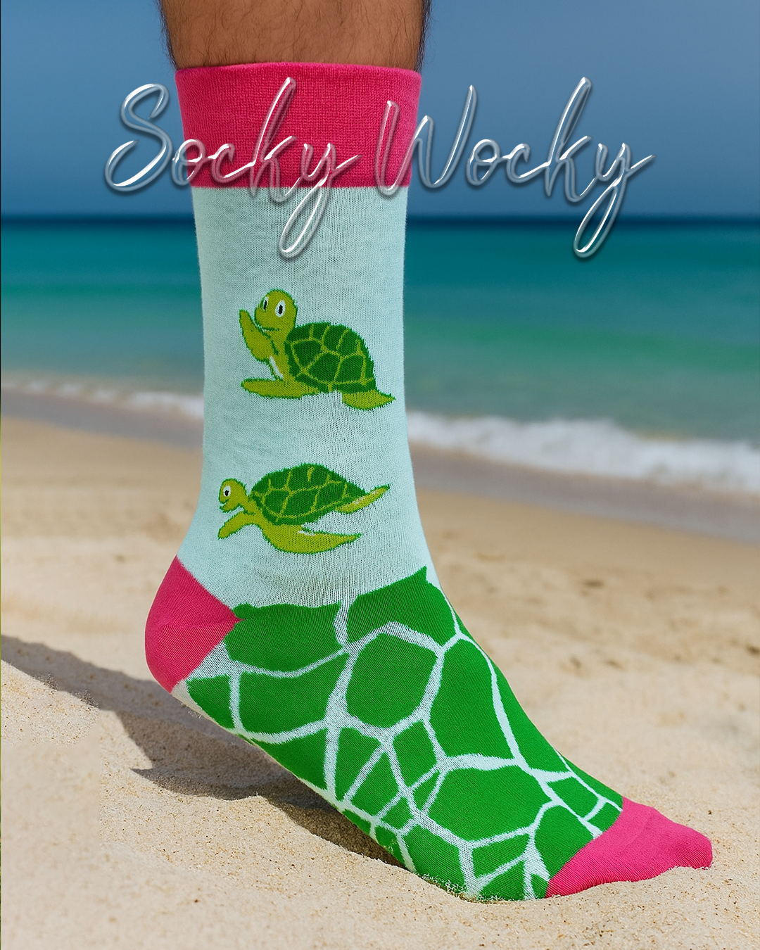 Turtle Pink Socks Ocean Cute Series