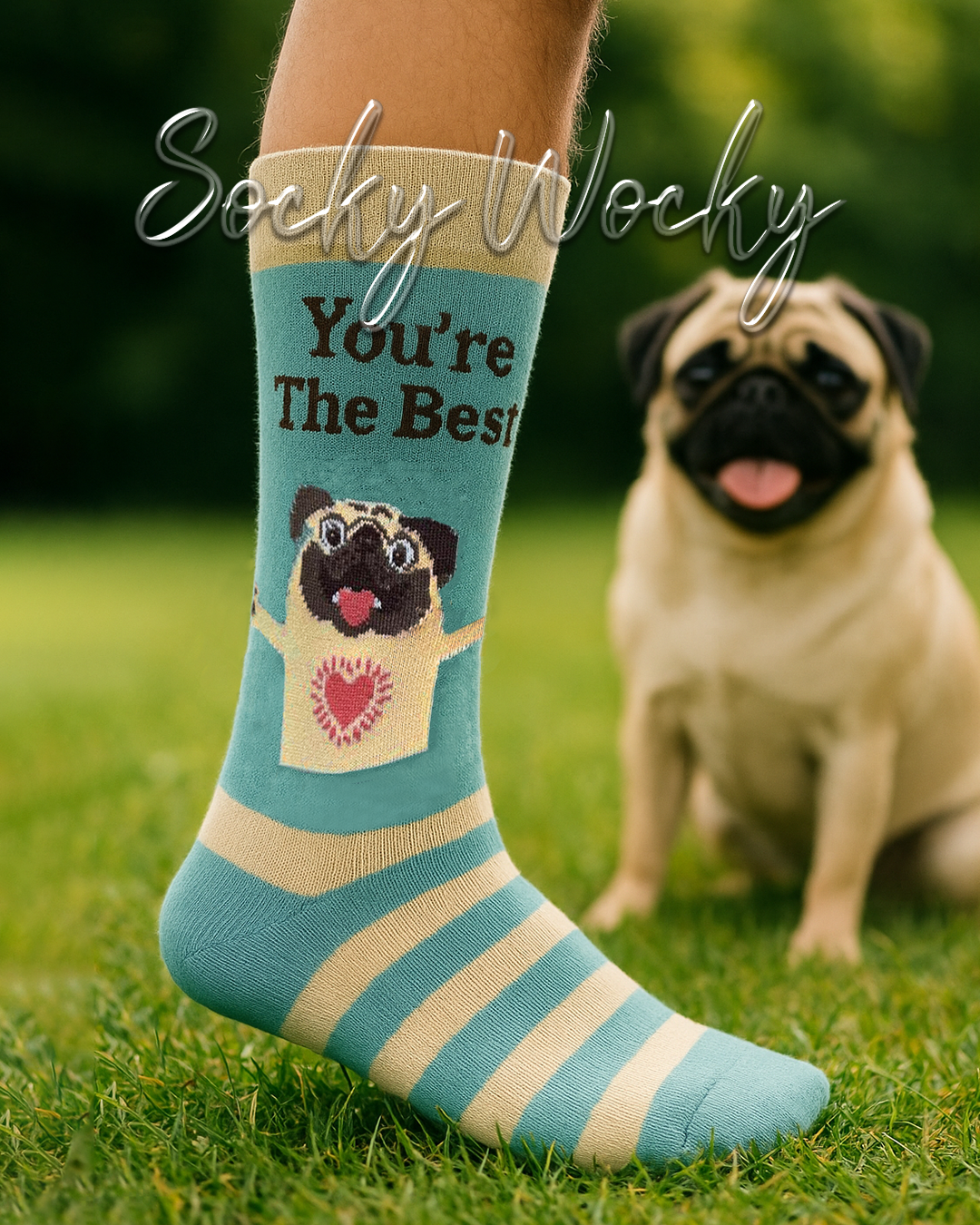 You're the Best Socks Cute Pug Gift Edition