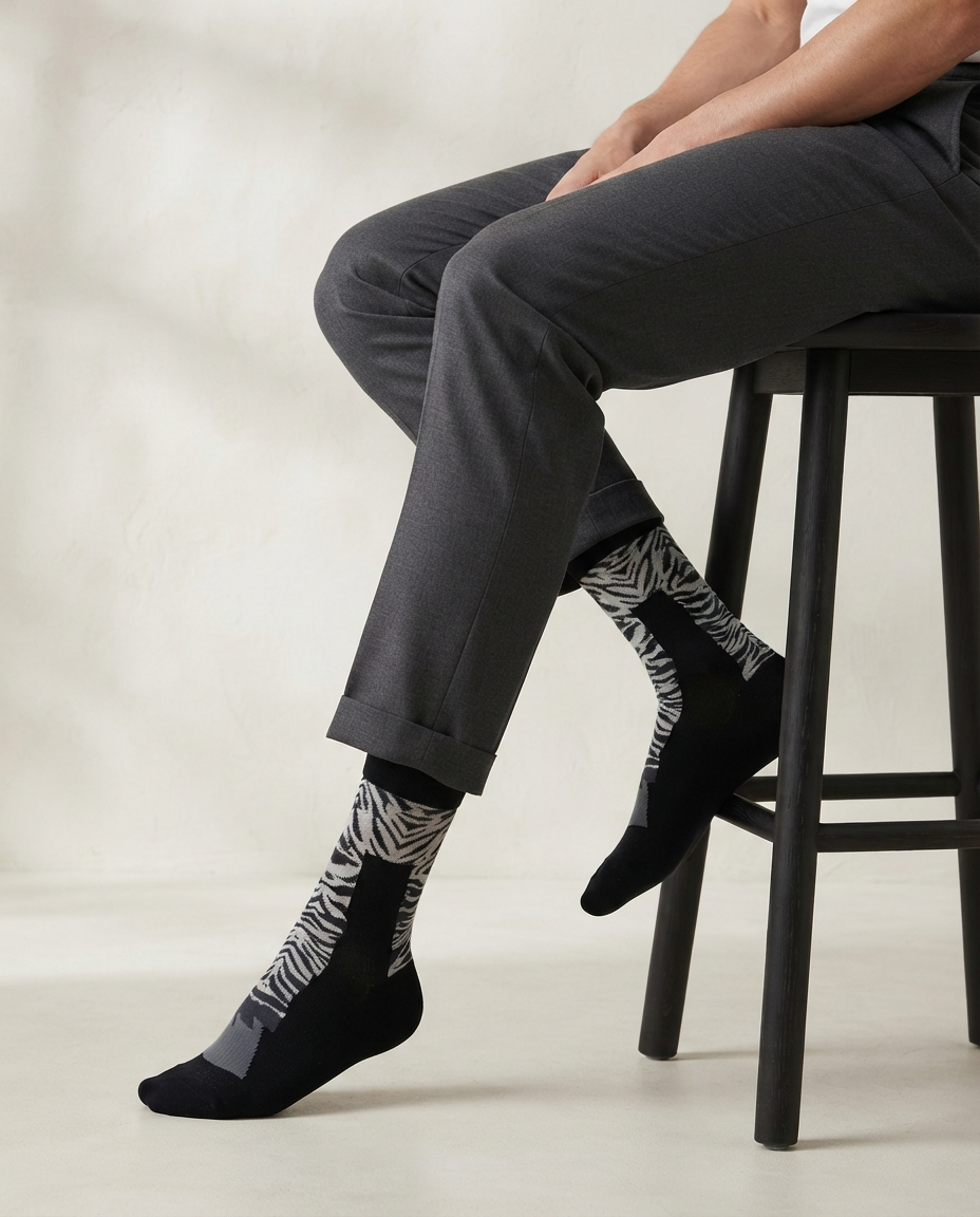 Zebra Leg Socks Stripe Safari Style
