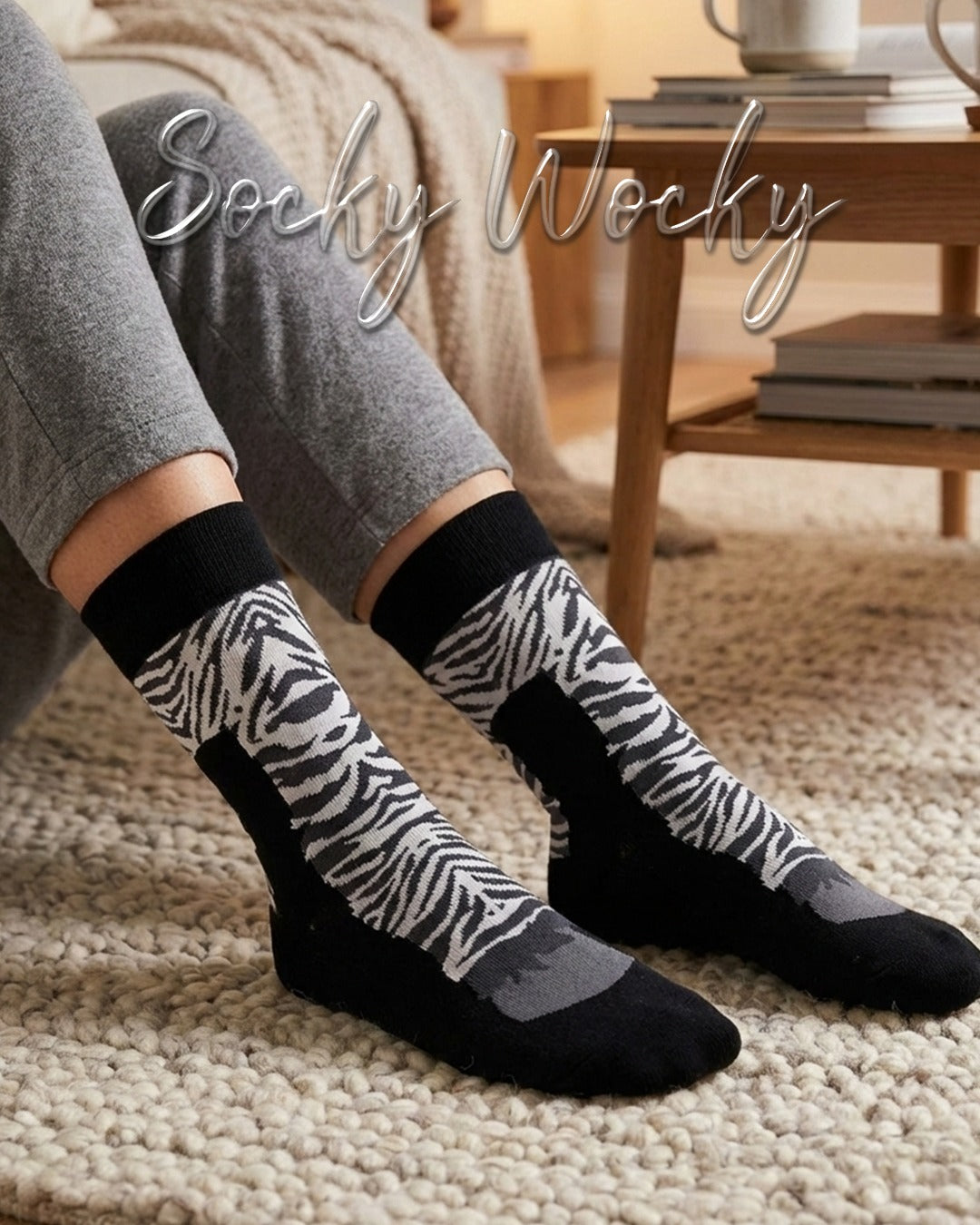 Zebra Leg Socks Stripe Safari Style