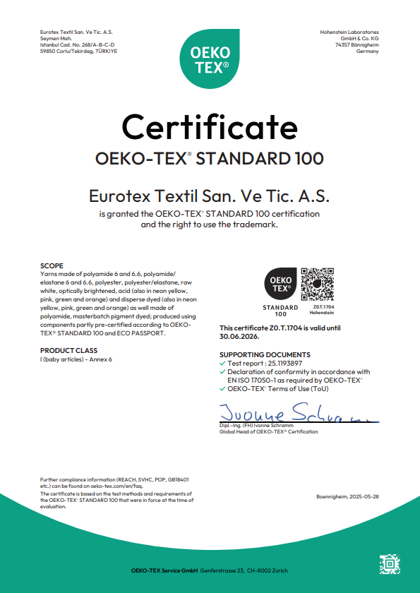 Eurotex Certificate